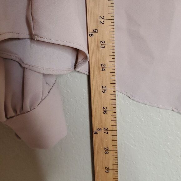 Trina Turk Rejoice Top Small Blush Nude Beige Split Sleeve Butterfly top - Picture 8 of 9